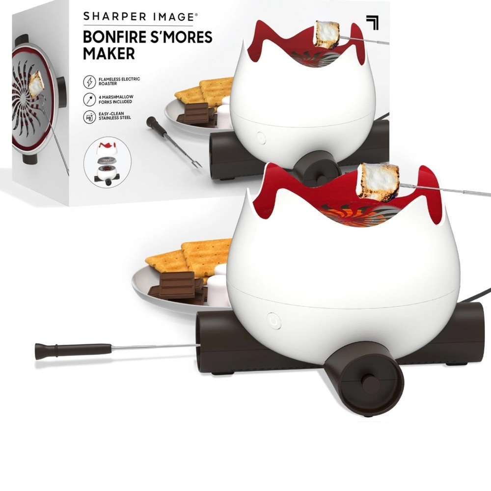 Sharper Image White and Red Bonfire S'mores Maker